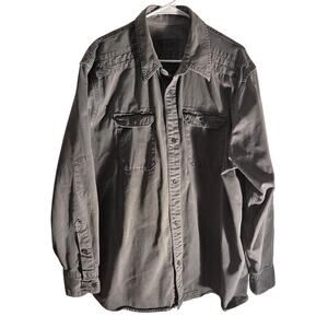 Levi's Men's Grey Long Sleeve Utility Button-Down Denim Jean Shirt XL